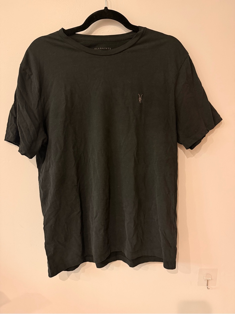 All Saints Men's Black Short Sleeve Crew Tee